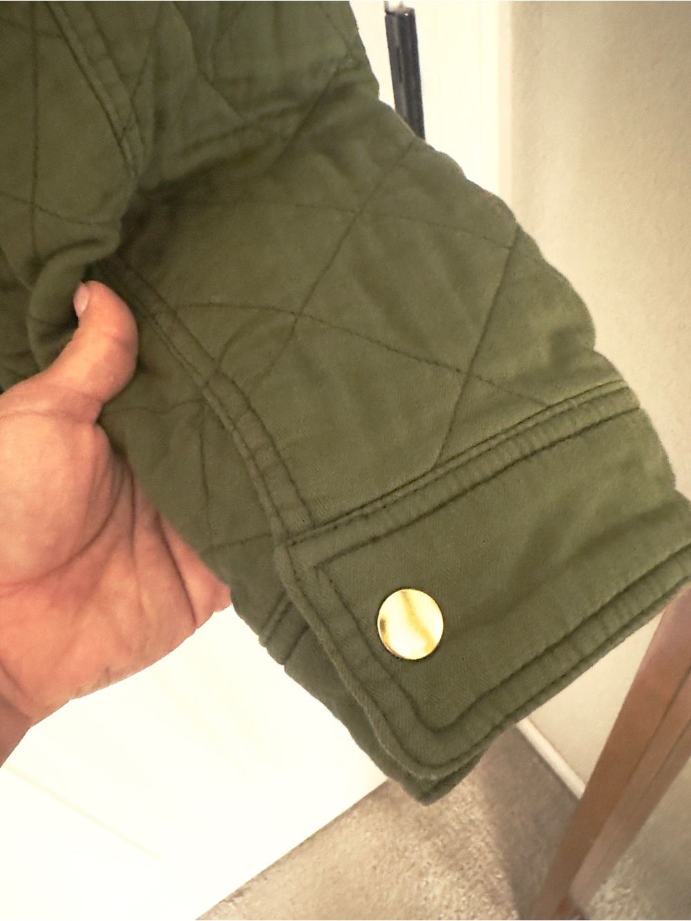 J. Crew Quilted Utility Jacket - Olive Green - Size L - Picture 6 of 6